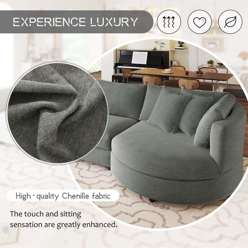 Merax Modern Fabric Sofa with Three Pillows