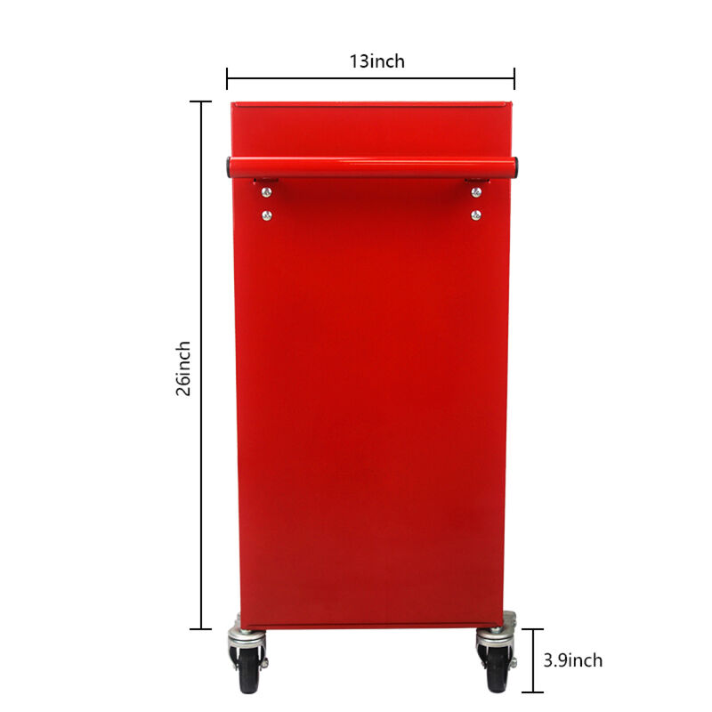 4 Drawers Multifunctional Red Tool Cart With Wheels