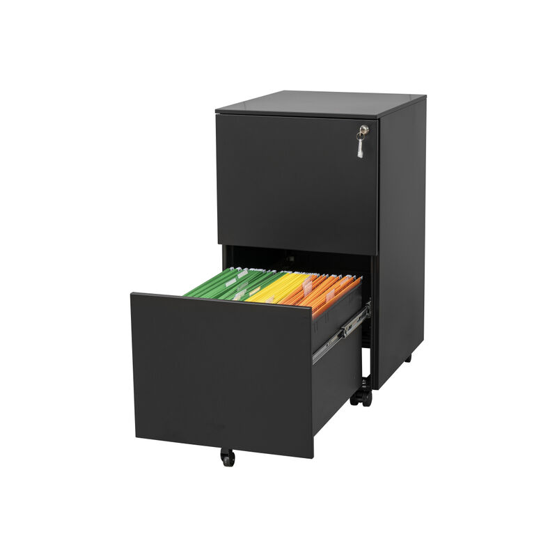 Steel Mobile File Cabinet with Lock & Anti-tilt Wheels