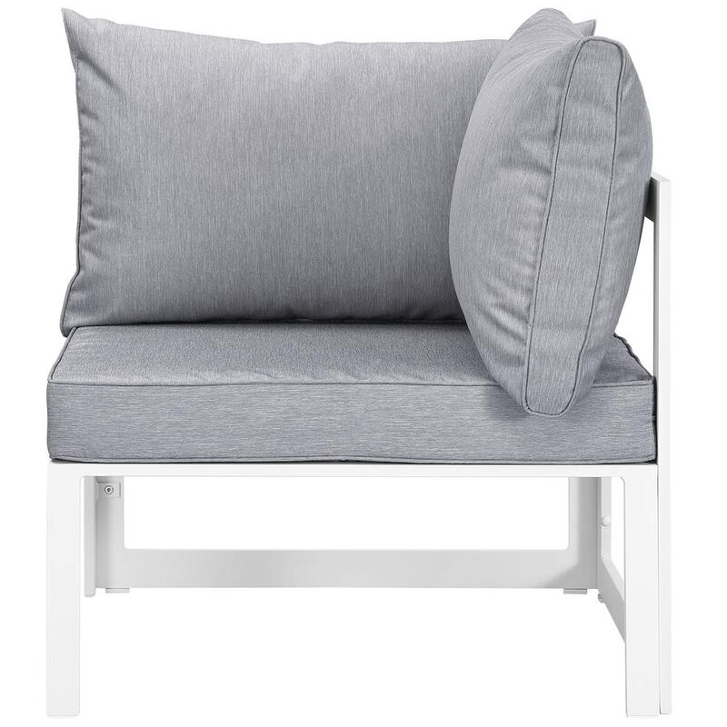 Fortuna 8 Piece Outdoor Patio Sectional Sofa Set - White Gray