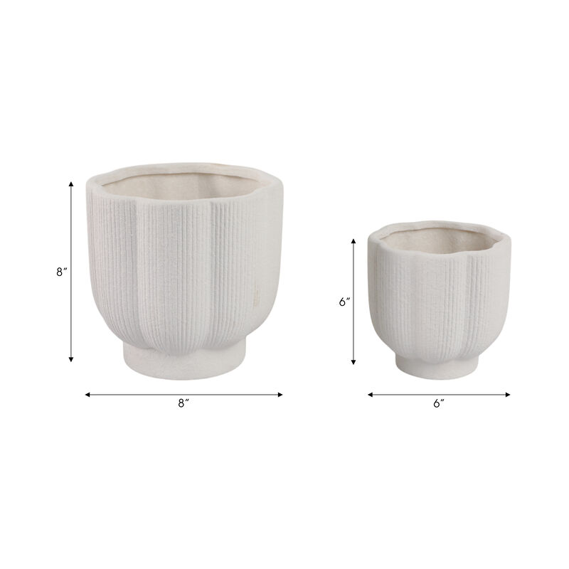 6/8" Scallop Shaped Plntrs S/2
