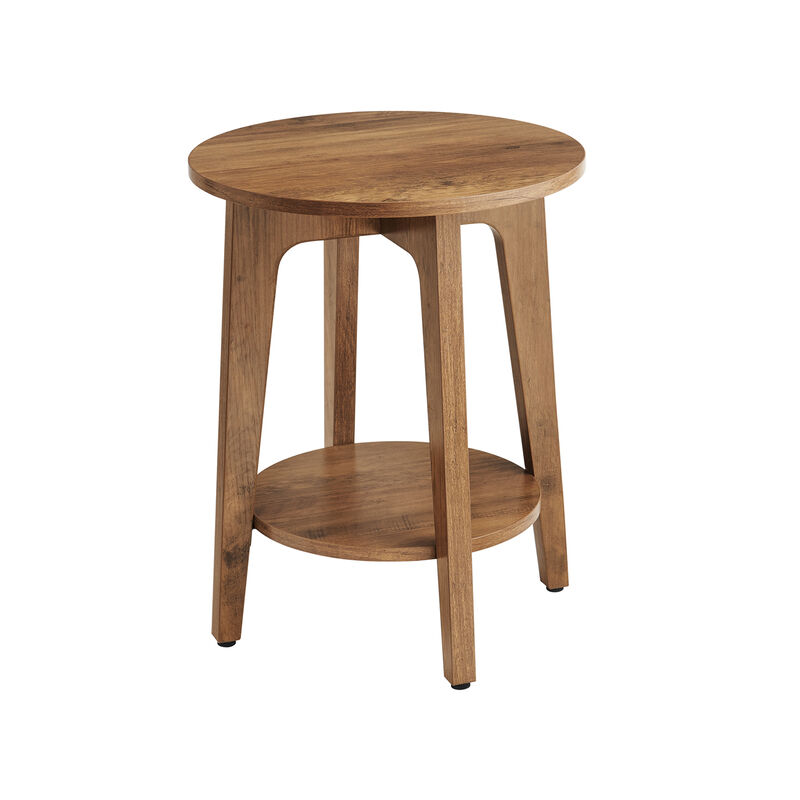 Round End Table with Lower Shelf Stylish and Functional Design