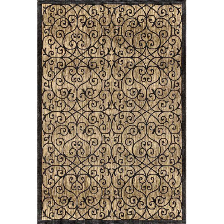 Madrid Vintage Filigree Textured Weave Indoor/Outdoor Area Rug