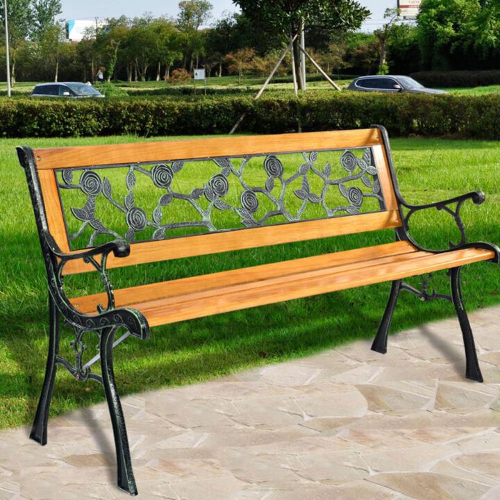 Hivvago 49 1/2 Inch Patio Park Garden Porch Chair Bench