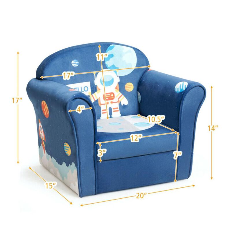 Hivvago Kids Astronaut Armrest Upholstered Couch