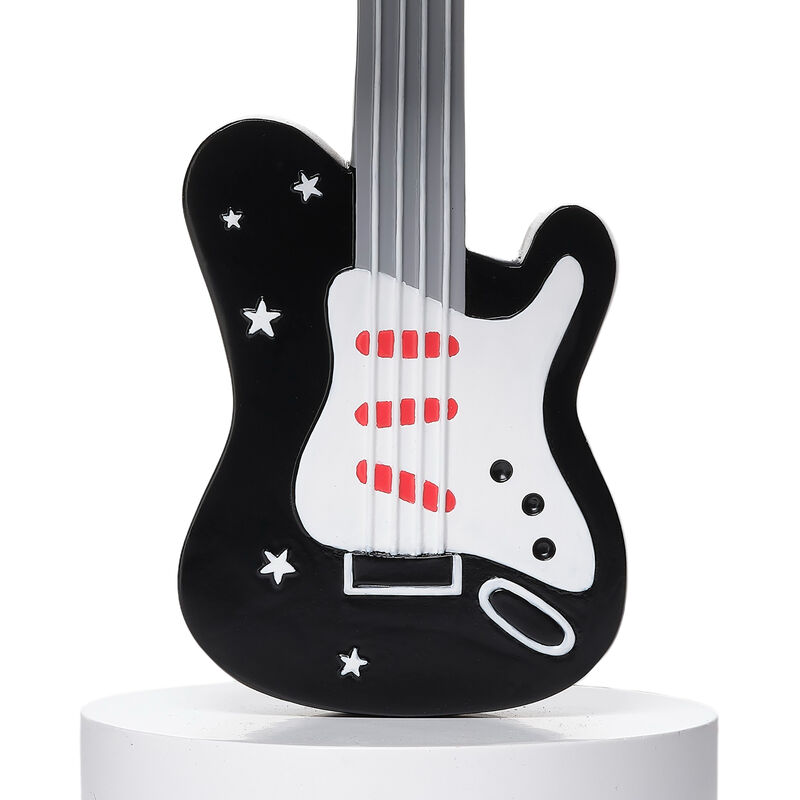 Lambs & Ivy Rock Star Guitar Lamp with White Musical Notes Shade & Bulb