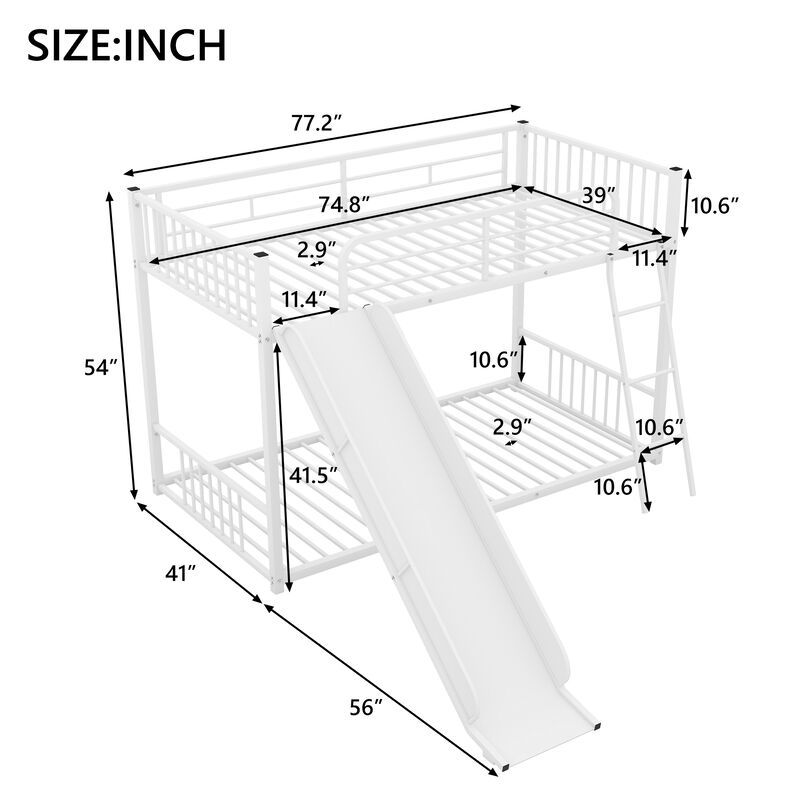 Merax Modern Bunk Bed with Slide Ladder