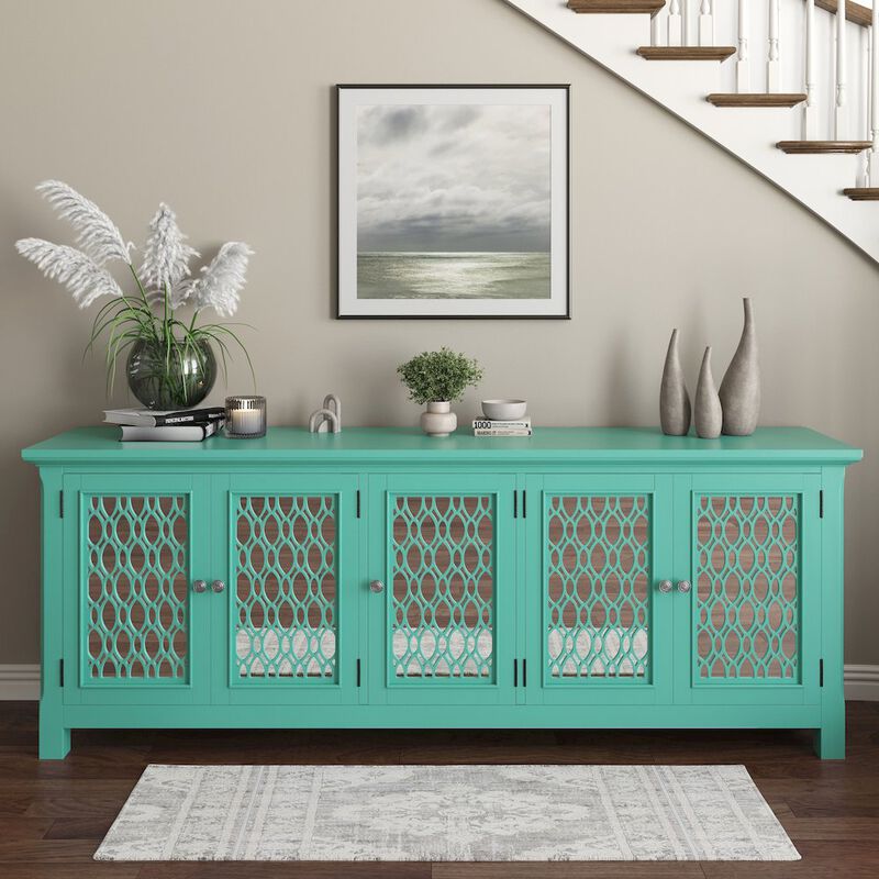 Jofran Isabella 86 Luxury Mirrored Sideboard Storage Cabinet