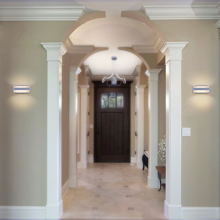 VONN Lighting Up-Down integrated LED Wall Sconce Light in Silver