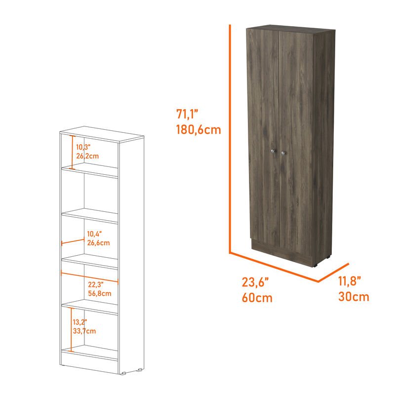 Storage Cabinet Pipestone, Kitchen, Dark Brown / Black