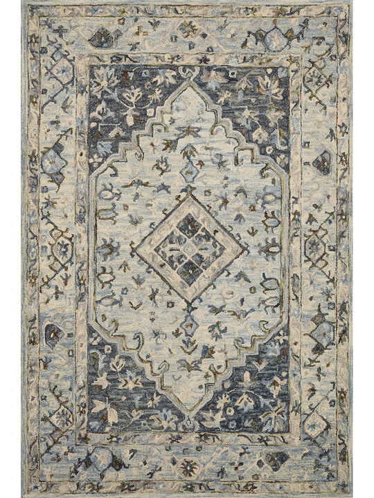 Beatty BEA01 Light Blue/Blue 3'6" x 5'6" Rug