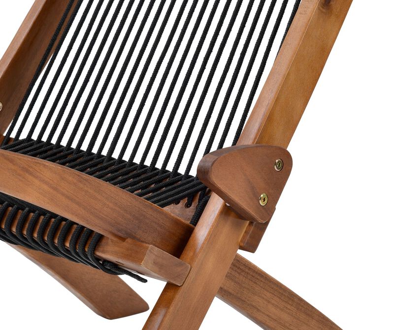 Easy Folding Roping Wood Chair For Indoor And Outdoor