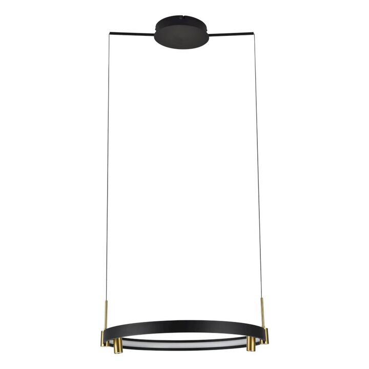 VONN Lighting 100-277V Pendant Light Height Adjustable Integrated LED Black Chandelier