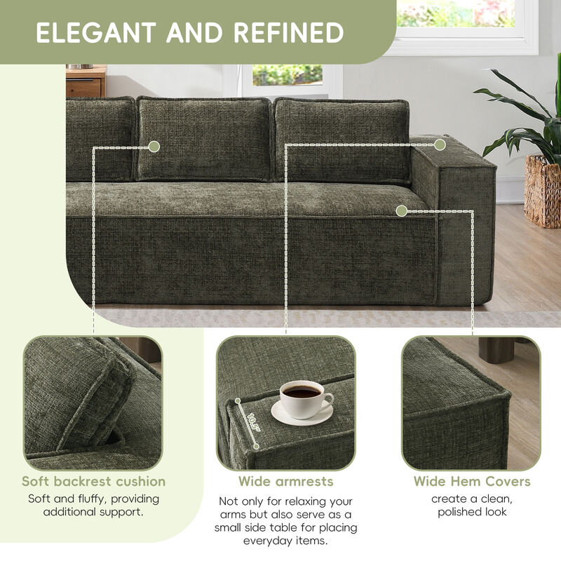 Merax Modern L-Shaped Cloud Sofa Set for Living Room