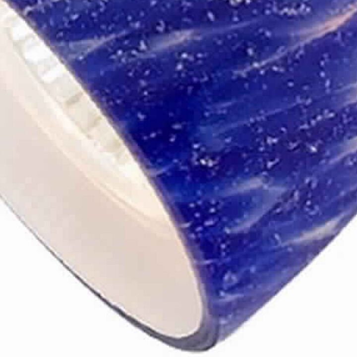 50 Watt Track Fixture with Handblown Glass Shade, Silver and Blue - Benzara