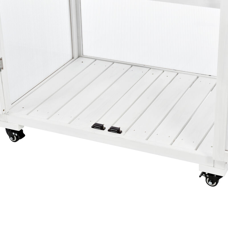 Merax Wood Large Greenhouse Balcony on Wheels