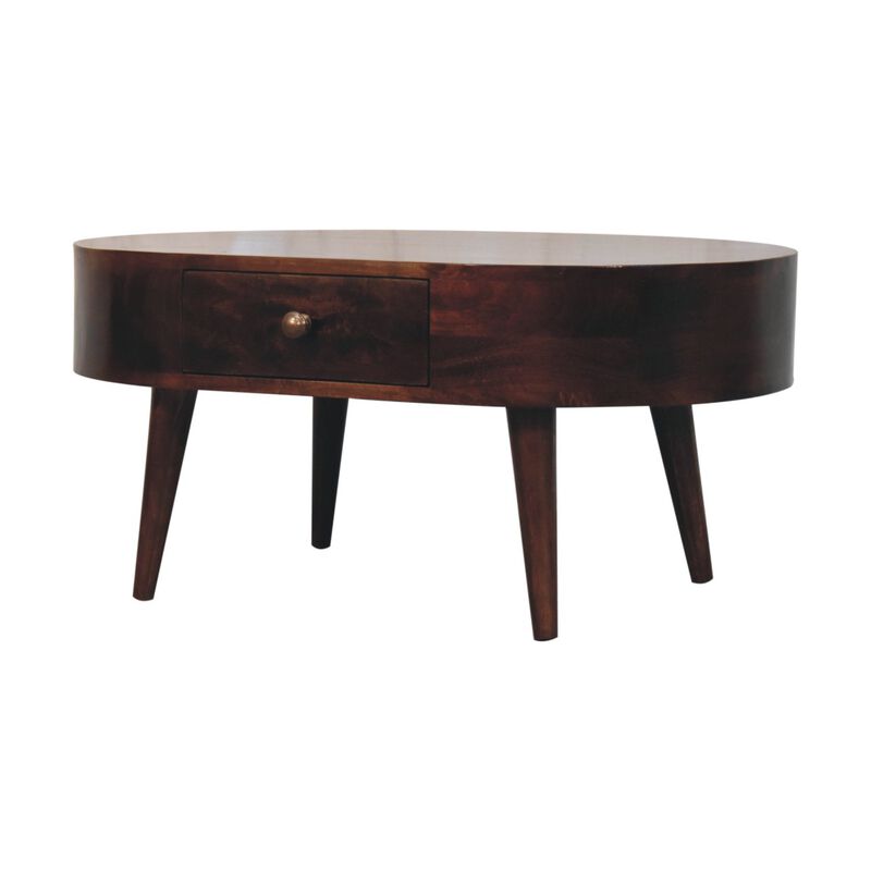 Artisan Furniture Solid Wood California Walnut Rounded Coffee Table