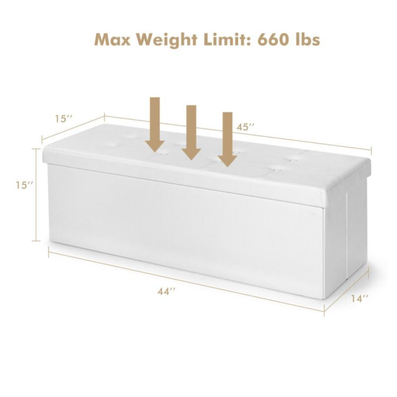 Hivvago Large Folding Storage Ottoman Bench with Memory Foam