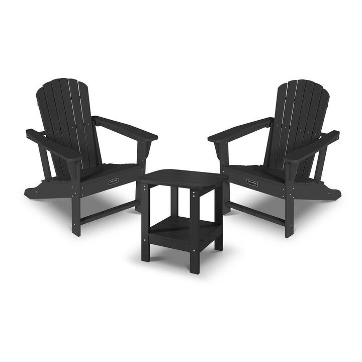 Mondawe 3-Piece Foldable Adirondack Chair and Table Set � UV-resistant and Easy Maintenance