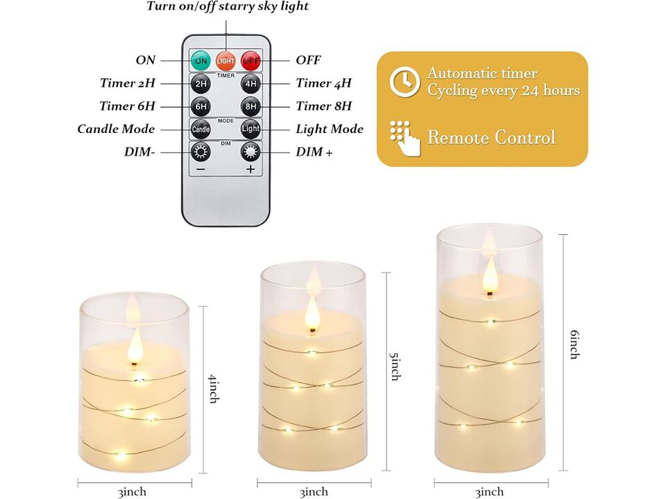 Aignis Flickering Flameless Candles Battery Operated