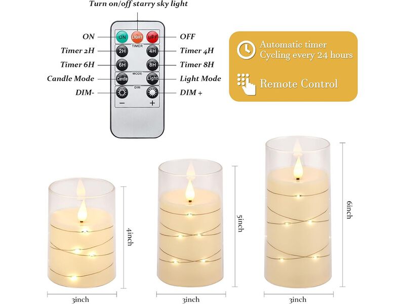 Aignis Flickering Flameless Candles Battery Operated