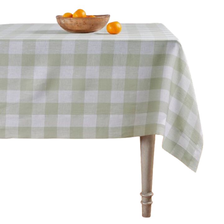 Solino Home 100% Pure Linen Tablecloth | Buffalo Check Dining Table Cloth