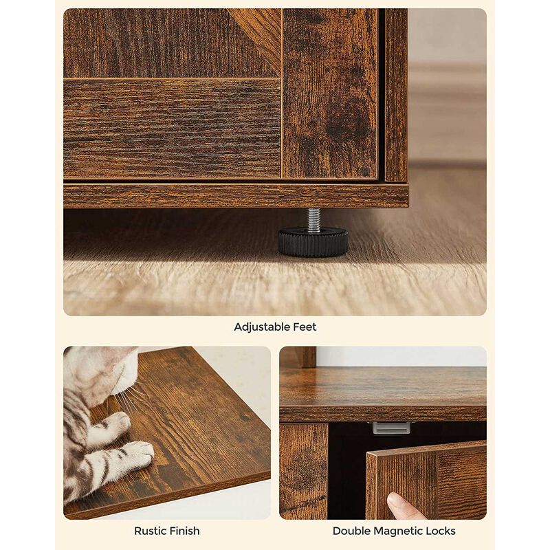 Cat Tree with Litter Box Enclosure and Multi-Level Perches