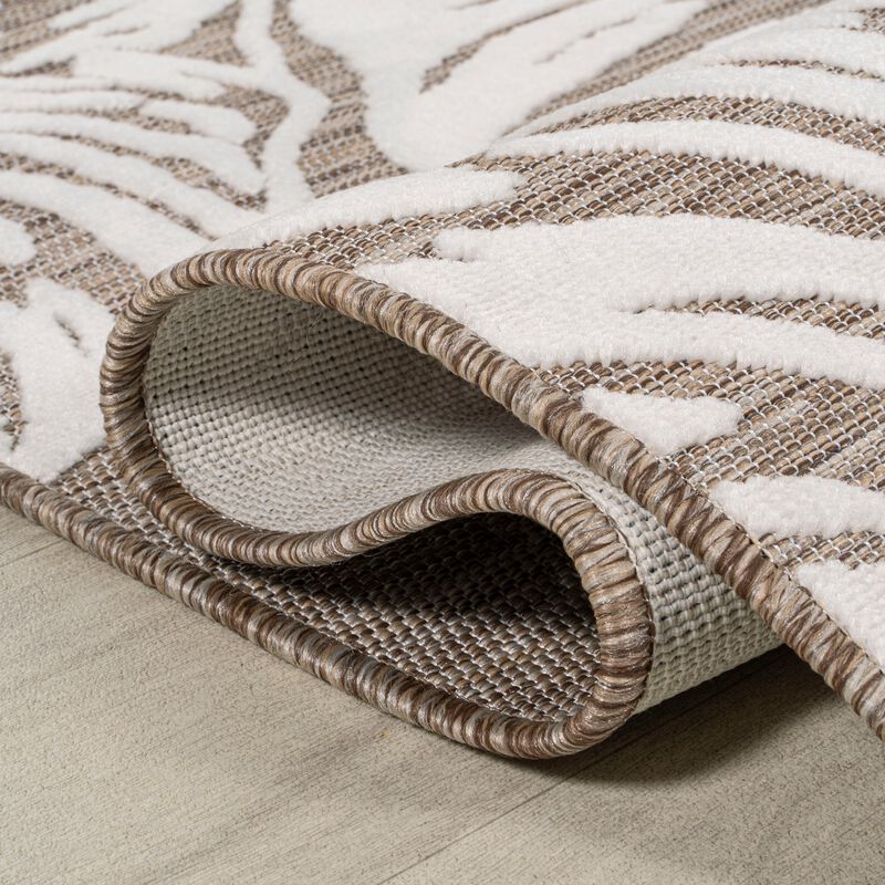 Tobago High-Low Two Tone Monstera Leaf Area Rug