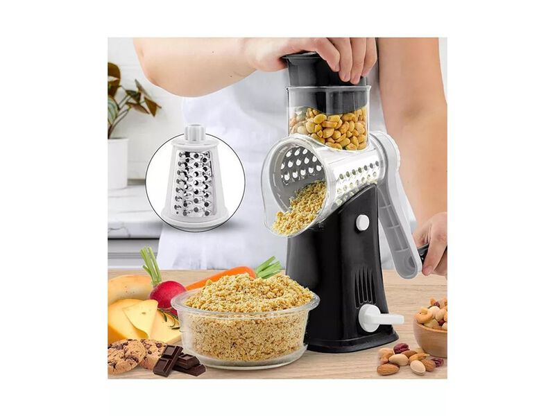Zulay Kitchen 5 Blade Rotary Cheese Grater with 5 Interchangeable Drums Hand Crank Cheese Shredder and Slicer with Reinforced Suction