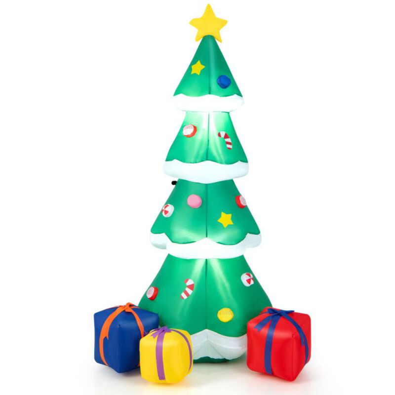 Hivvago 6 Feet Tall Blow up Christmas Tree with 3 Gift Boxes