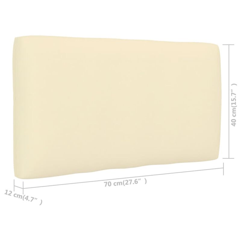 vidaXL Pallet Sofa Cushion Cream 27.6"x15.7"x4.7"