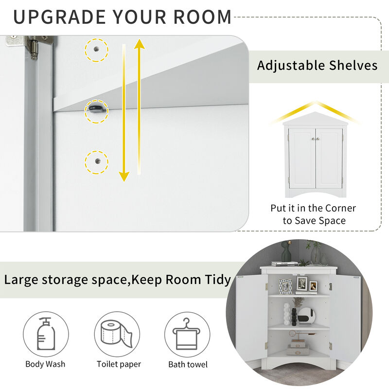 Merax Modern Triangle Bathroom Storage Cabinet