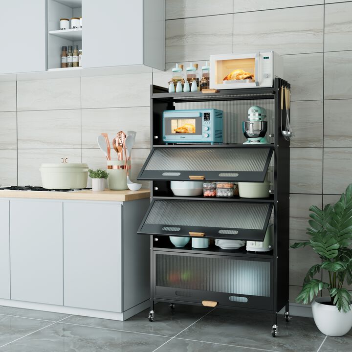 Mega Casa 57.46'' Tall Steel 4-Door And 5-Layer Organization Cabinet