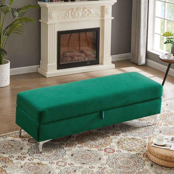 Storage Bench Solid Color 2 Seater Furniture Living Room Sofa Stool