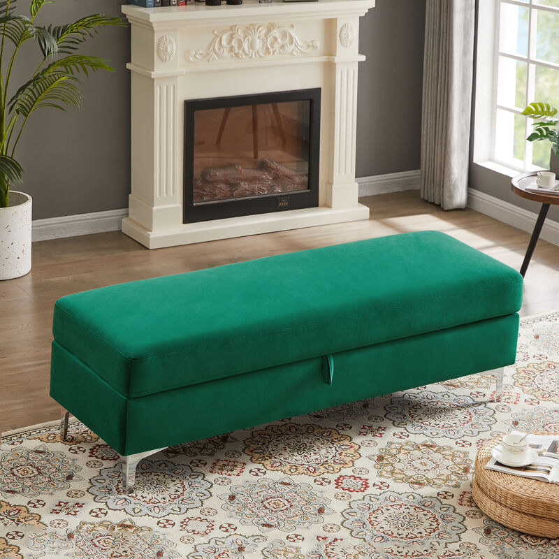 Storage Bench Solid Color 2 Seater Furniture Living Room Sofa Stool