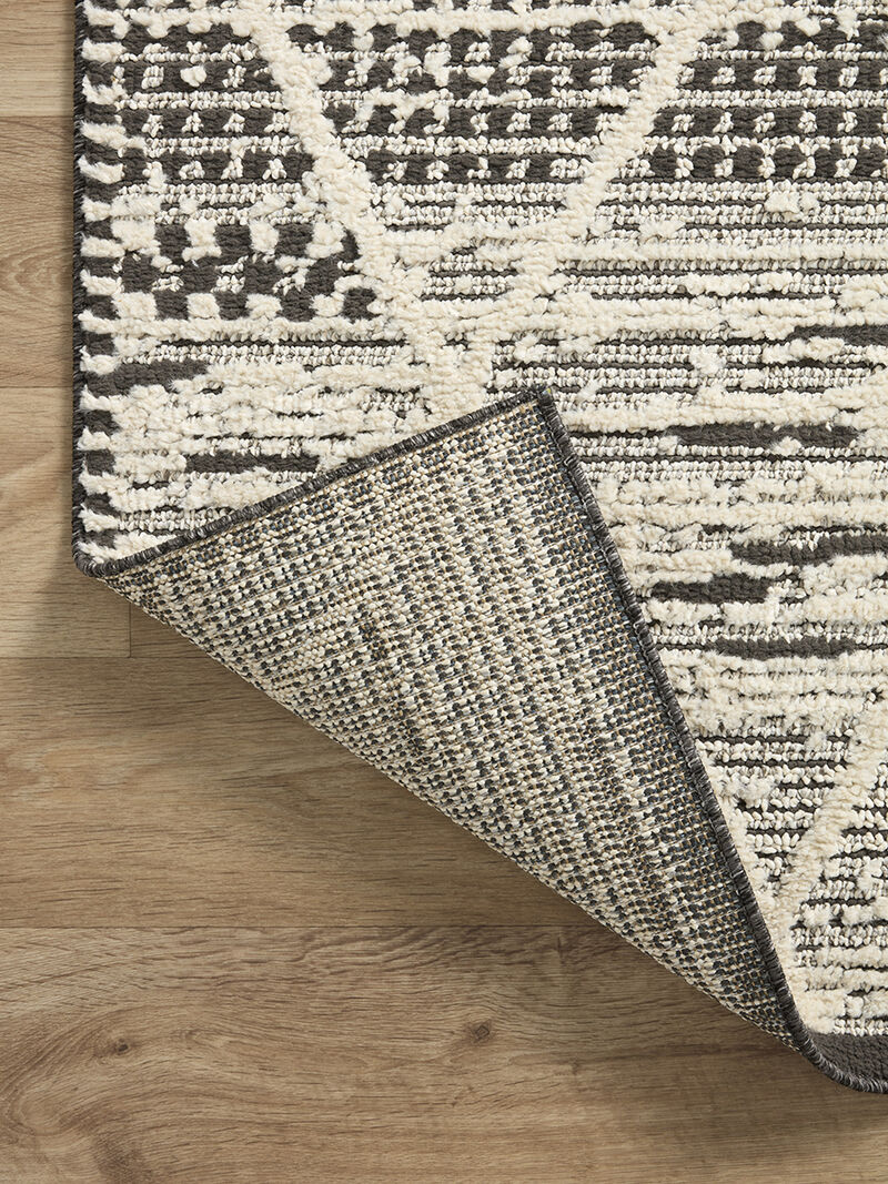 Fabian FAB03 Charcoal/Ivory 4' x 6' Rug