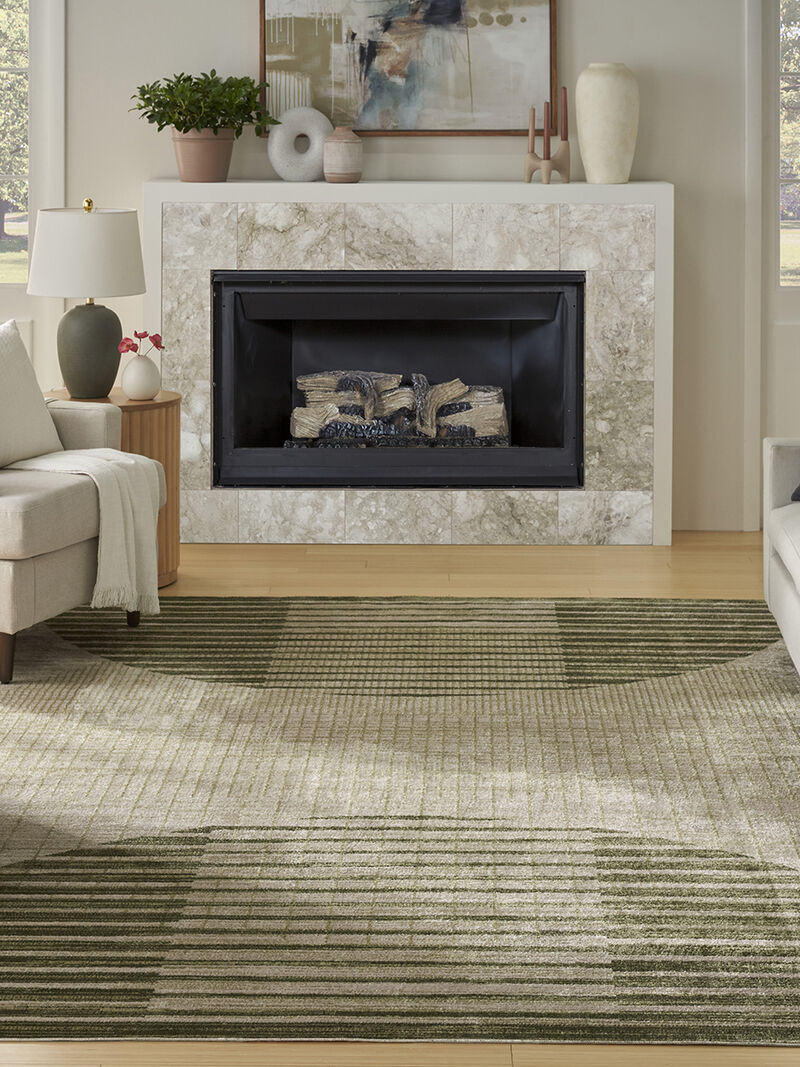 Astra Machine Washable ASW03 Ivory/Olive 9' x 12' Rug