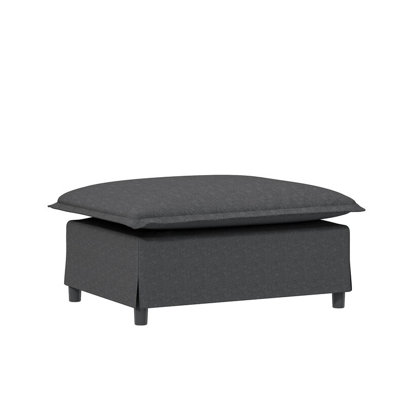 Merax Chenille Sectional Sofa with Ottoman