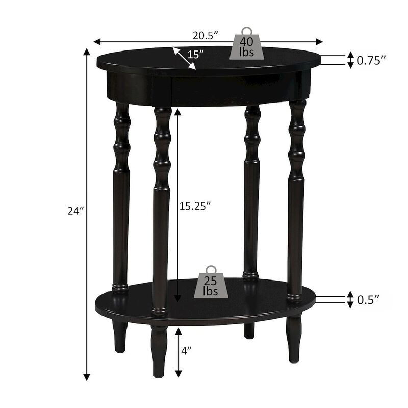 Convenience Concepts Classic Accents Brandi Oval End Table with Shelf