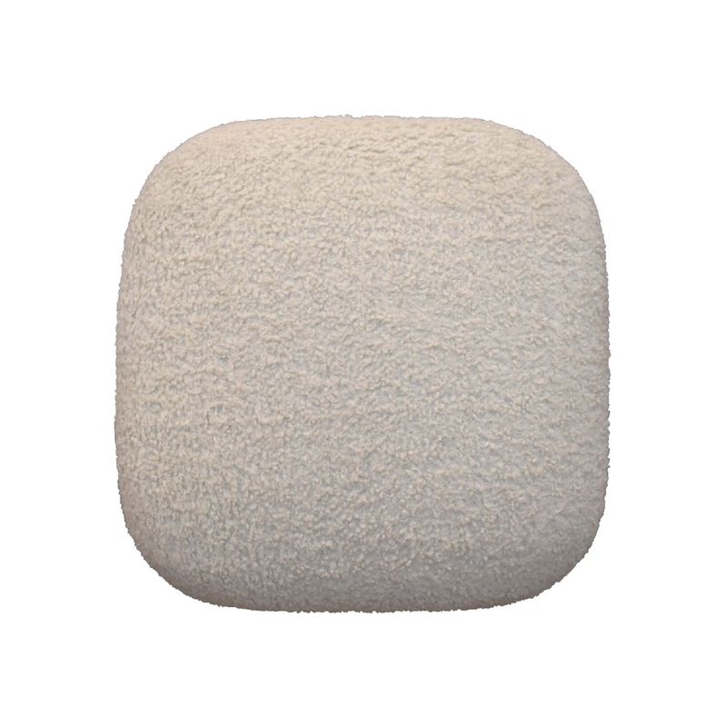 Boucle Cream  Solid Wood Upholestry Square Footstool