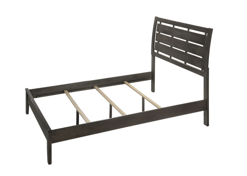 Streamdale Gray Geometric Queen Bed with Arched Headboard