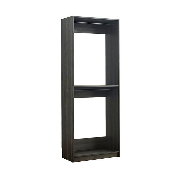 Prosper 32" Gray Wood Walk-in Closet with Two Rods