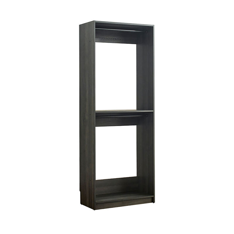 Prosper 32" Gray Wood Walk-in Closet with Two Rods