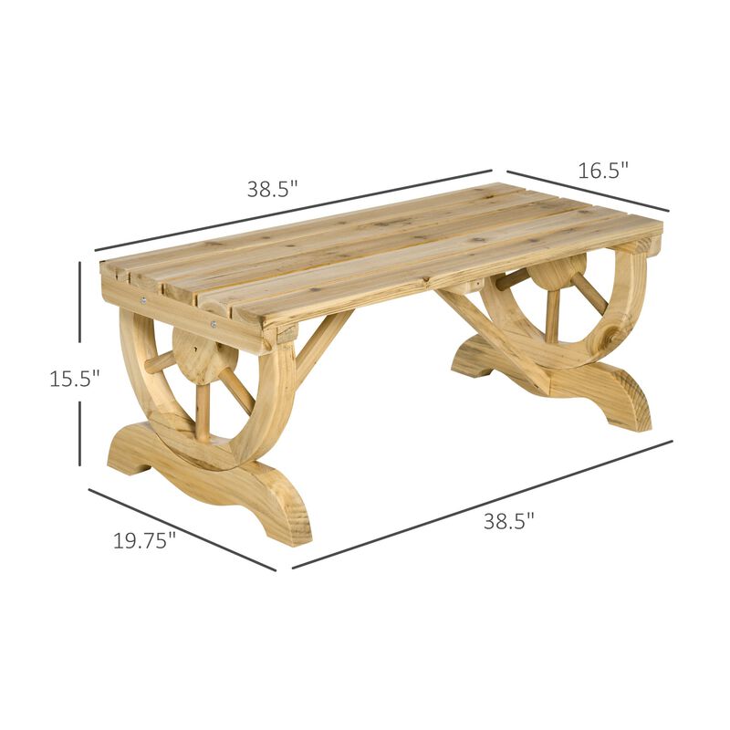 Natural Garden Seat: 2-Person Wagon Wheel Bench for Backyard