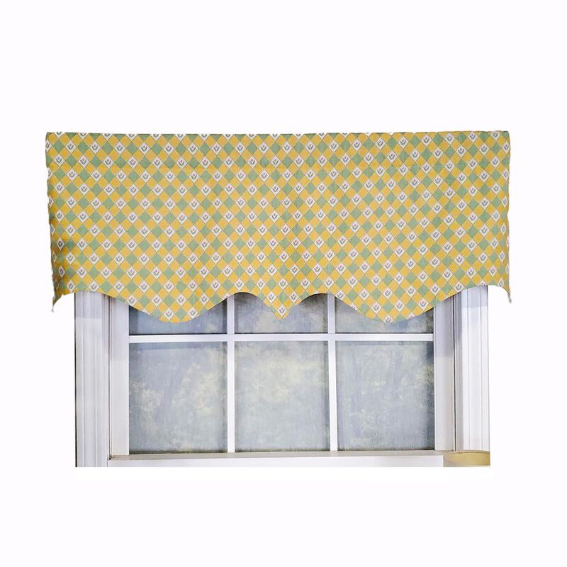 RLF Home Modern Design Classic Petite Flower Regal Style Window Valance 50" x 17" Spring