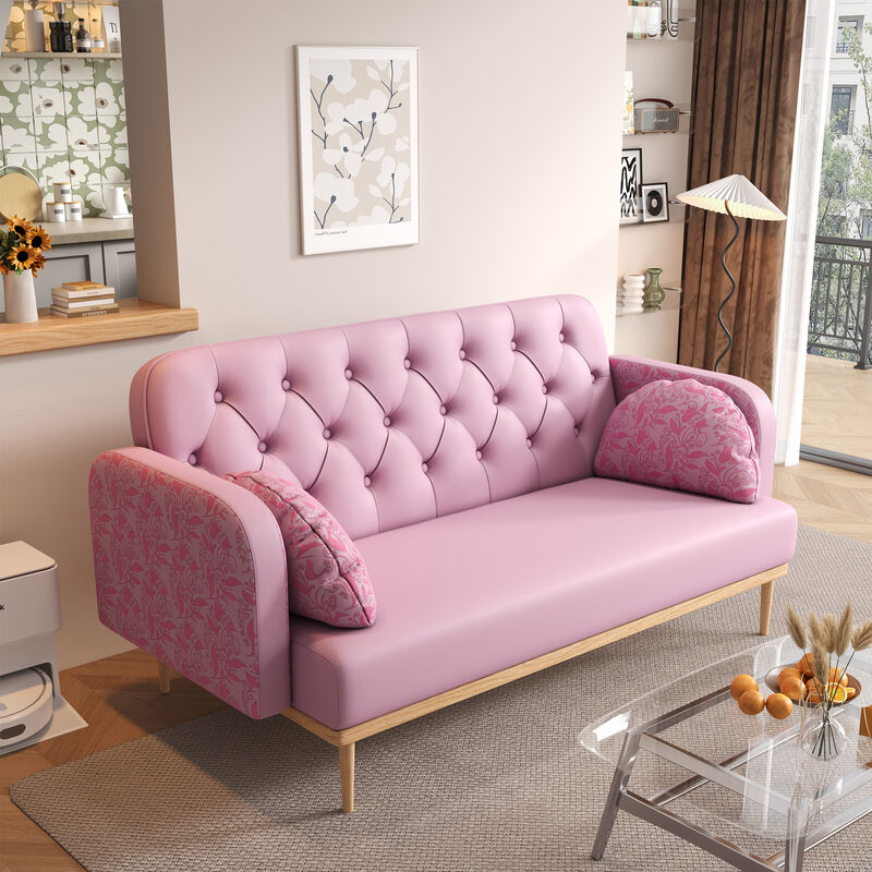 Merax Modern Upholstered Two-Seater PU Sofa