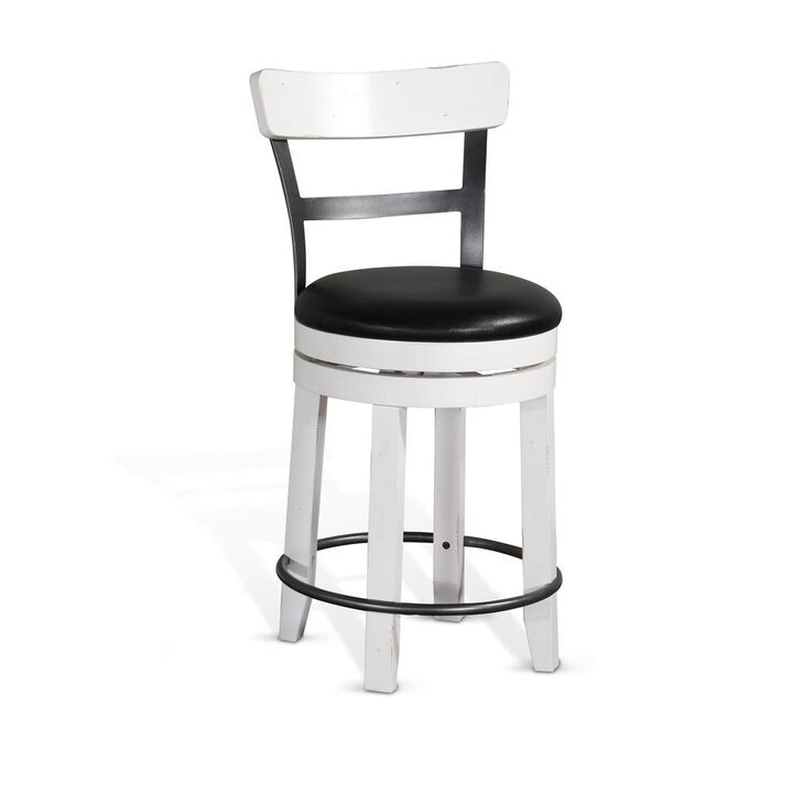 Sunny Designs Counter Barstool with Back & Swivel, Cushion Seat