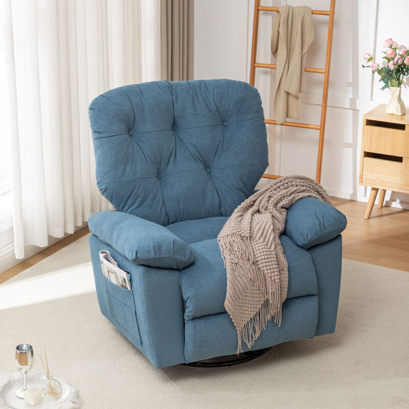 Merax Modern Fleece Recliner Chair with Manual Push Button