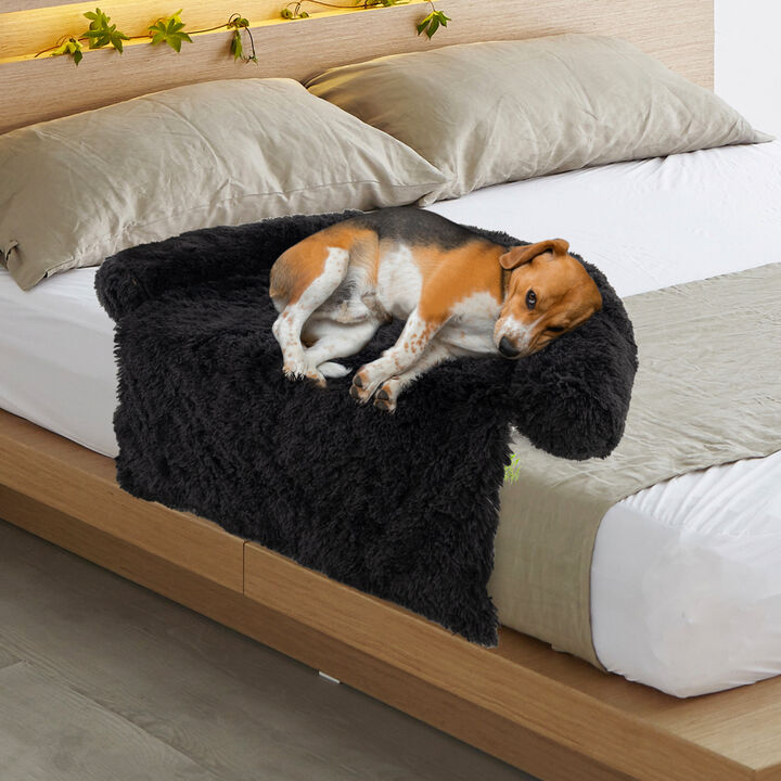 Plush Calming Dog Bed Couch with Anti-Slip Bottom – Cozy Pet Sofa for Relaxation