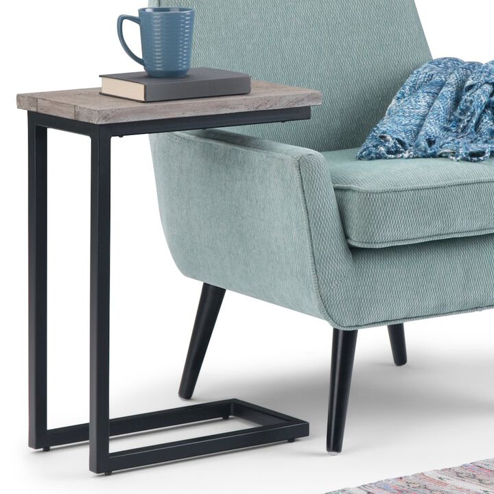Simpli Home Skyler Solid Mango Wood C Side Table In Birch